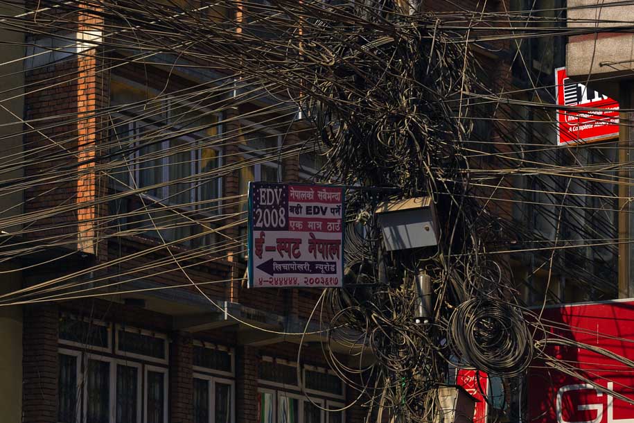 'Messy Cables' (Dec 2009) - Kathmandu, Nepal